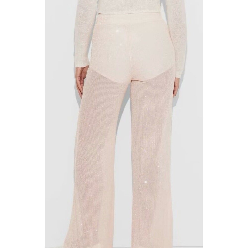 Wide Leg Pink Holiday Sequin Pants ~ Wild Fable ~ Size: L ~ NWT - Picture 3 of 6
